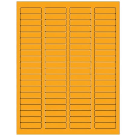 Bsc Preferred 1 3/4 x-1/2'' Fluorescent Orange Rectangle Laser Labels, 8000PK BUY00015934